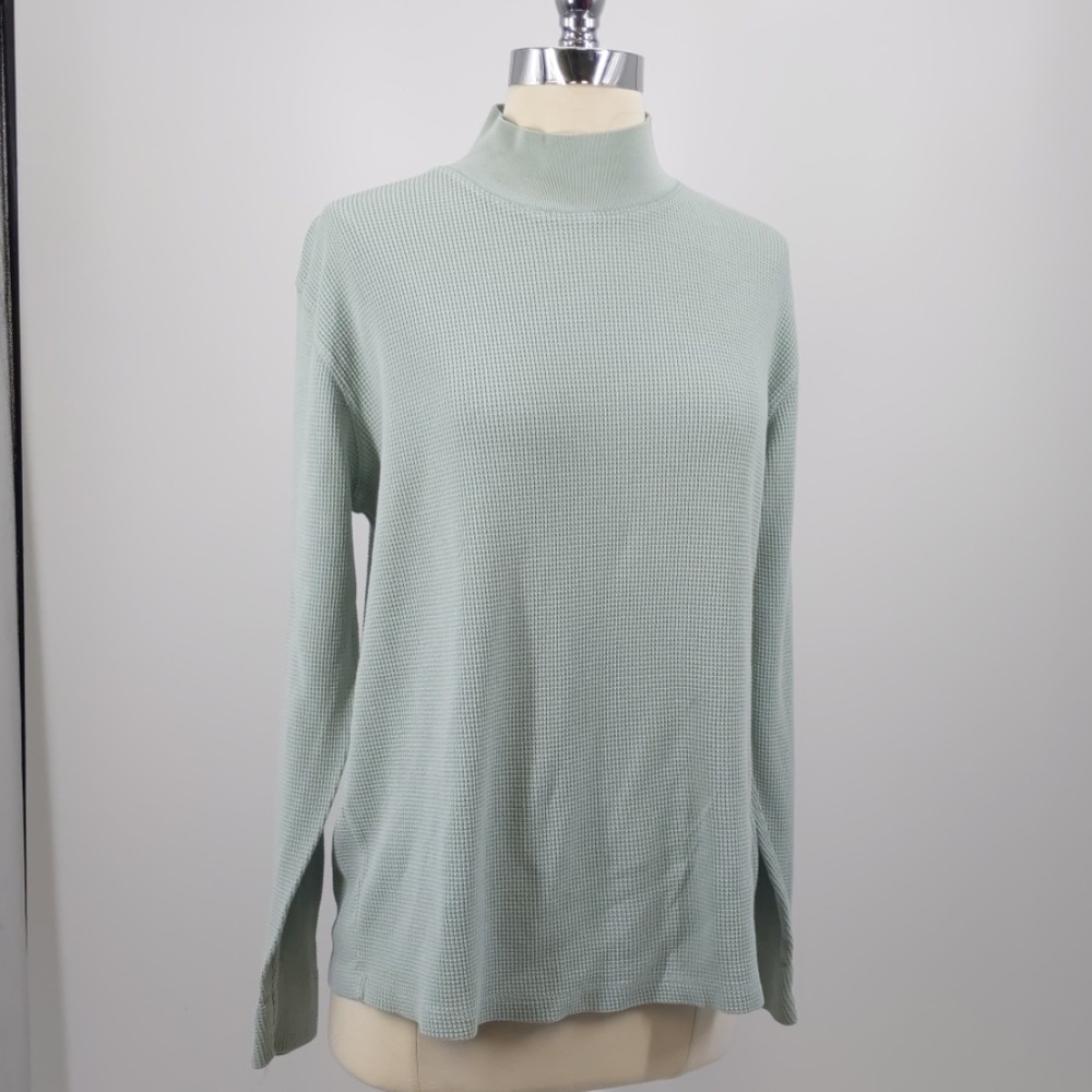 J. Crew light waffle knit top-sz L